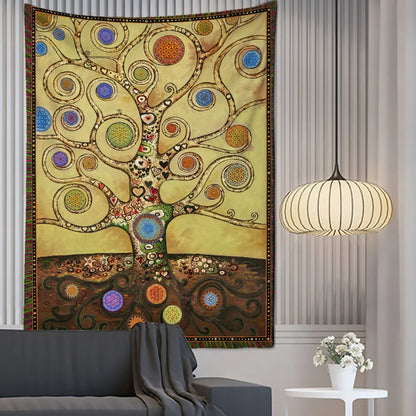 Seven Chakra Tree of Life Tapestry Fortune Tree Totem Background Tapestry Wall Hanging Bohemian Style PsychedelicTaro Home Decor - NICEART