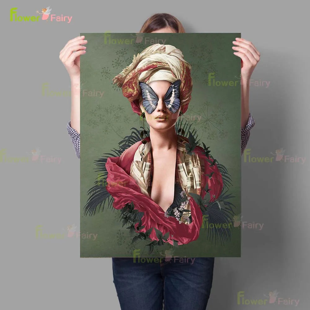 Flower Hair Woman Sexy Girl Modern Posters Wall Art Canvas Painting Abstract Home Decor Wall Pictures For Living Room Unframed - NICEART