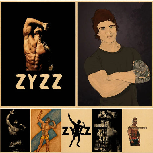 zyzz Poster  Retro Kraft Paper Vintage Room decor  Print Aesthetic wall Art Painting - NICEART