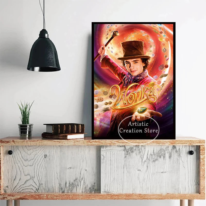 2023 Wonka Movie Poster Timothee Chalamet New Film Prints Canvas Painting Wall Art Picture Living Room Bedroom Home Decor Gifts - NICEART