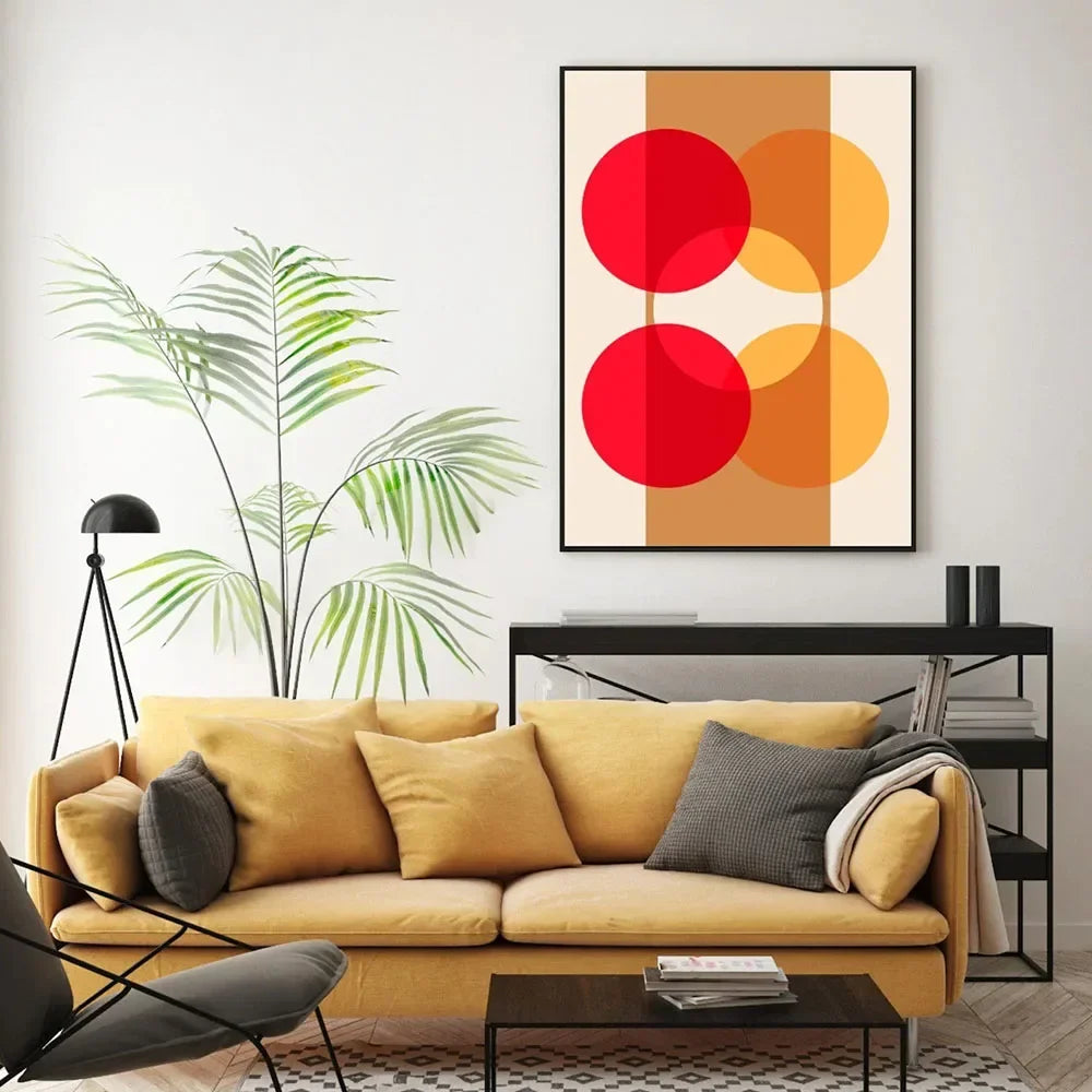Abstract Inspired Retro Shapes Art Print Canvas Painting Poster Wall Art Minimalism Vintage Picture For Living Room Home Decor - NICEART