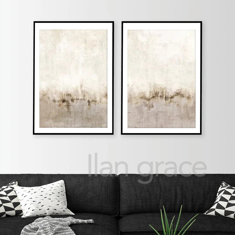 Abstract Neutral Watercolor Landscape Painting Canvas Posters and Prints Minimalist Wall Art Pictures Living Room Bedroom Decor - NICEART