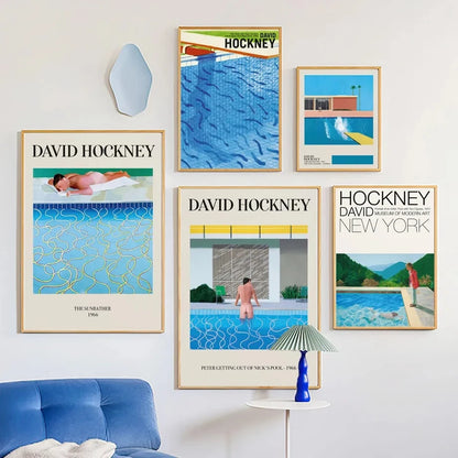 David Hockney Sunbather Pool Deckchairs Posters And Prints Wall Art Canvas Painting Nordic Pictures For Home Living Room Decor - NICEART