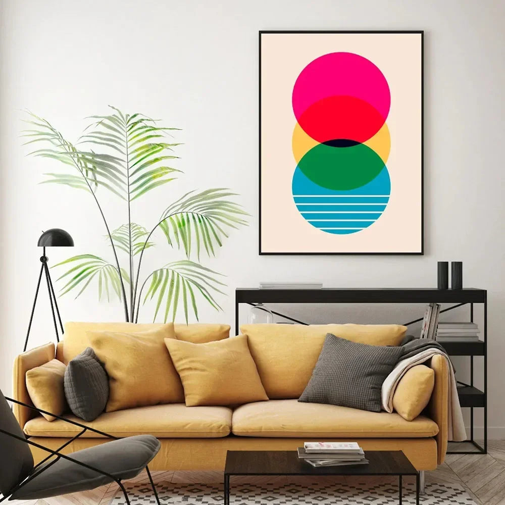 Abstract Inspired Retro Shapes Art Print Canvas Painting Poster Wall Art Minimalism Vintage Picture For Living Room Home Decor - NICEART