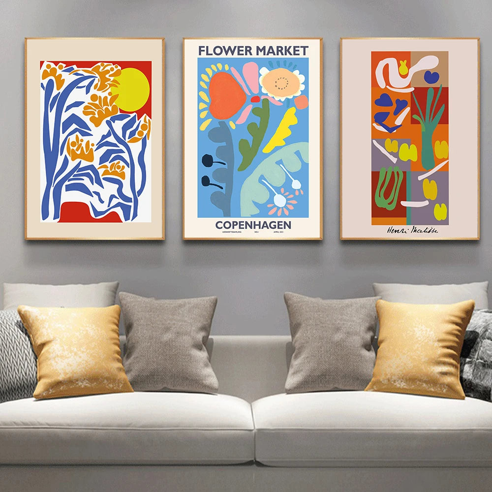 Modern Home Gallery Poster Abstract Canvas Painting Flower Market Art Print Matisse Wall Picture For Living Room Home Decor - NICEART