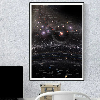 Galaxies Black Hole Milky Way Maps Posters and Prints Canvas Painting Wall Art Picture for Living Room Home Decor Cuadros - NICEART