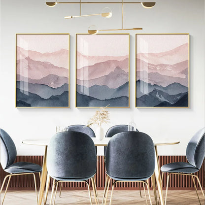 Mountains Stretching Ink Painting Wall Art Canvas Painting Nordic Living Room Dining Room Home Decoration Posters and Prints - NICEART