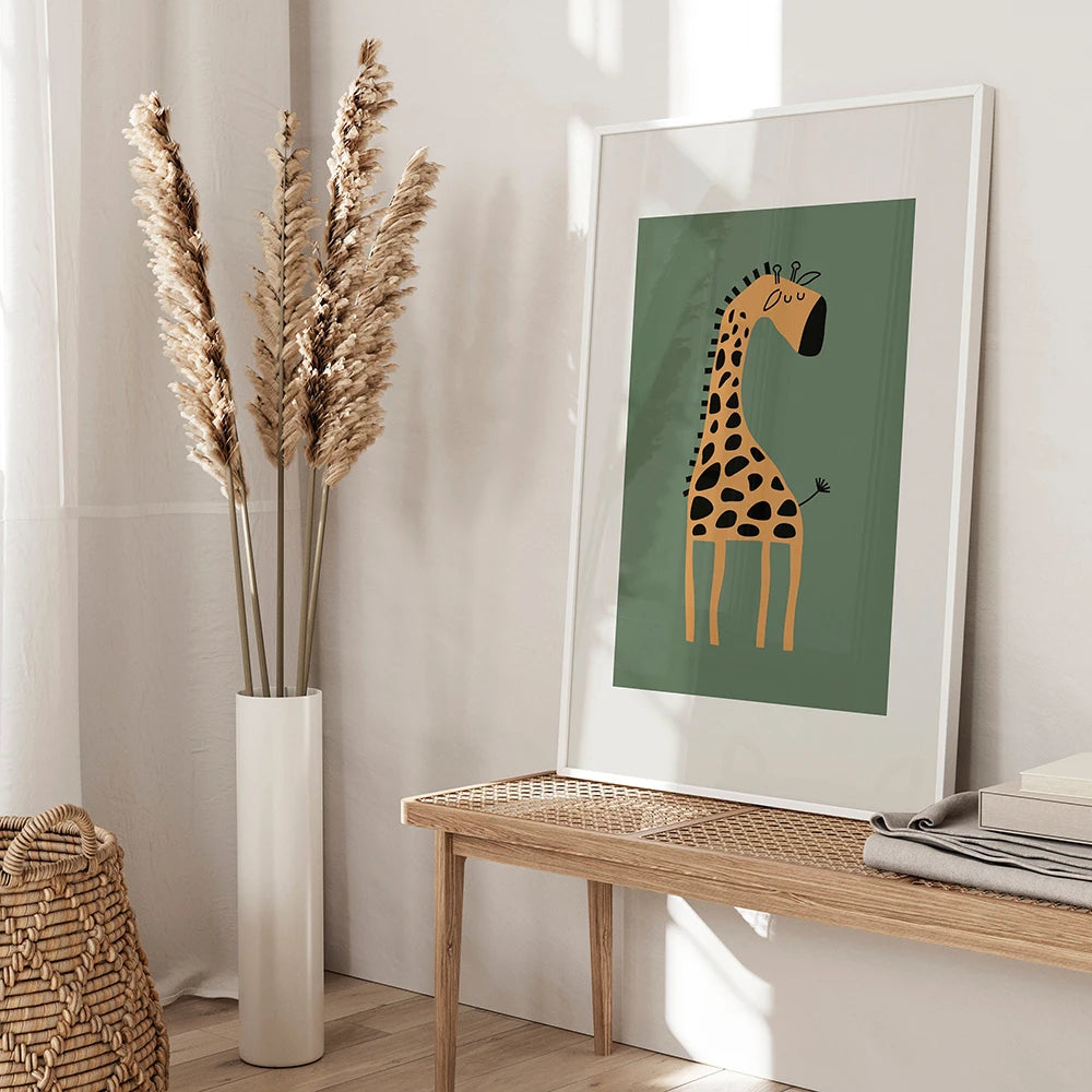 Safari Animals Lion Giraffe Zebra Poster Canvas Painting Nursery Wall Art Print Child Room Picture Nordic Kids Bedroom Decor - niceart