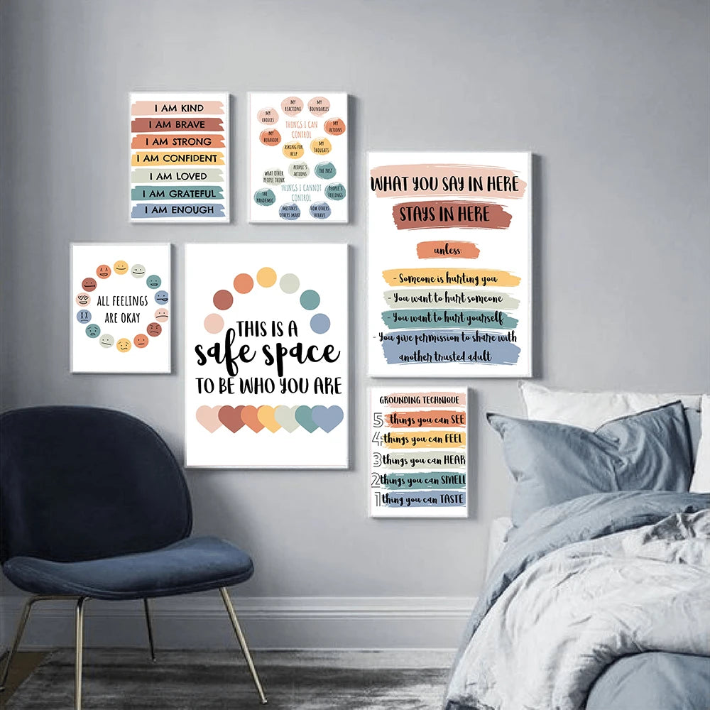 Office School Counseling Poster Social Worker Prints Psychologist Therapy Sign Art Canvas Painting Psych Therapist Gifts Decor - niceart