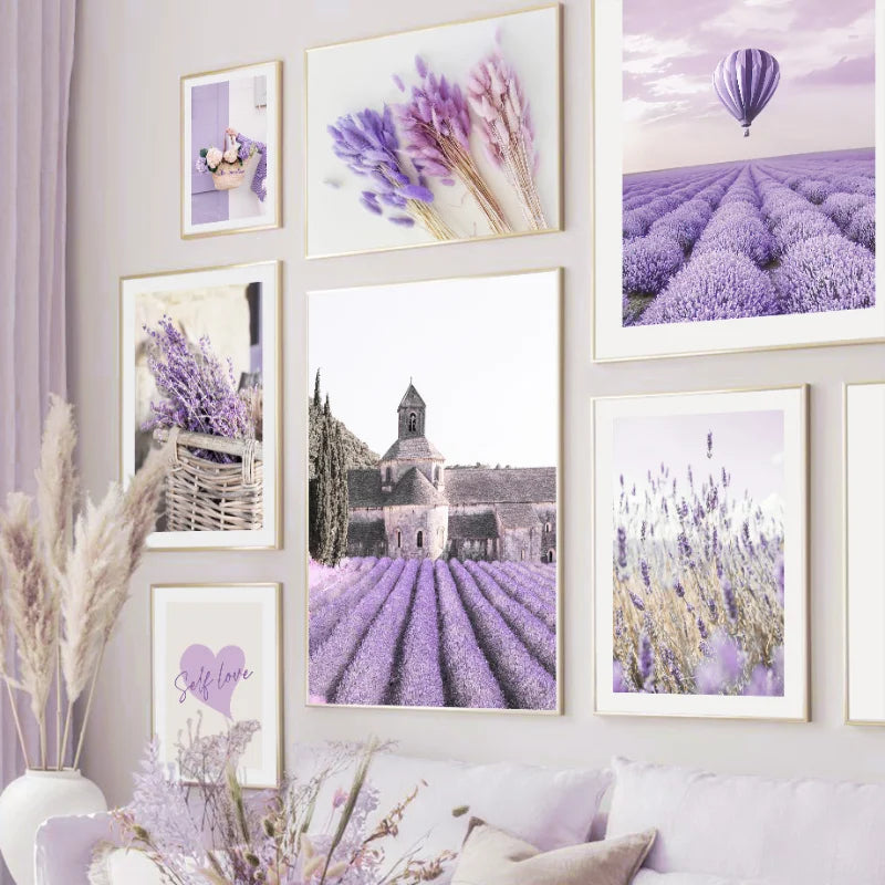 Lavender Manor Frameless Canvas Painting Decorative Art Printing Poster Image Home Living Room Bedroom Decoration Painting - NICEART