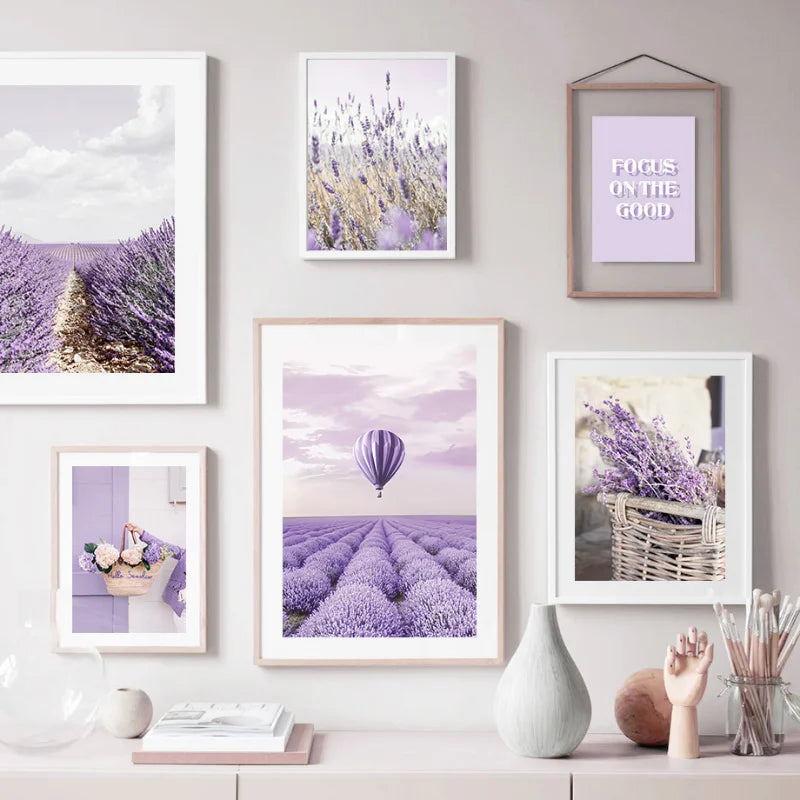 Lavender Manor Frameless Canvas Painting Decorative Art Printing Poster Image Home Living Room Bedroom Decoration Painting - NICEART