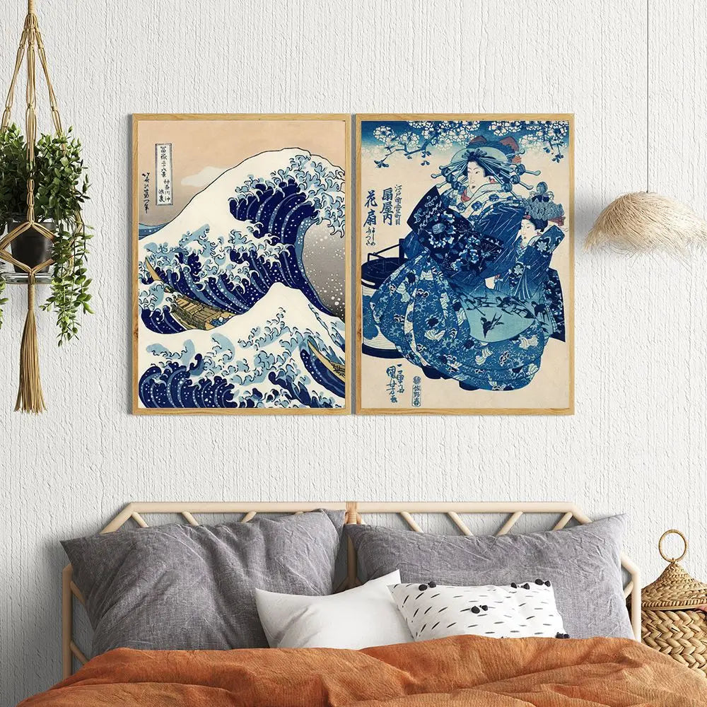 Japanese Wave Ukiyo-e Katsushika Hokusai Exhibition Print Vintage Poster Wall Art Canvas Painting Picture Living Room Home Decor - niceart