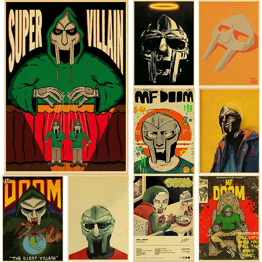 MF DOOM Posters Retro Kraft Paper Vintage Room Home Bar Cafe Decor Aesthetic Art Wall Painting - NICEART