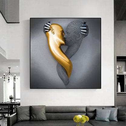 Modern Metal Figure Statue Art Canvas Painting Romantic Abstract Posters and Prints Wall Painting Living Room Home Decor Cuadros - NICEART