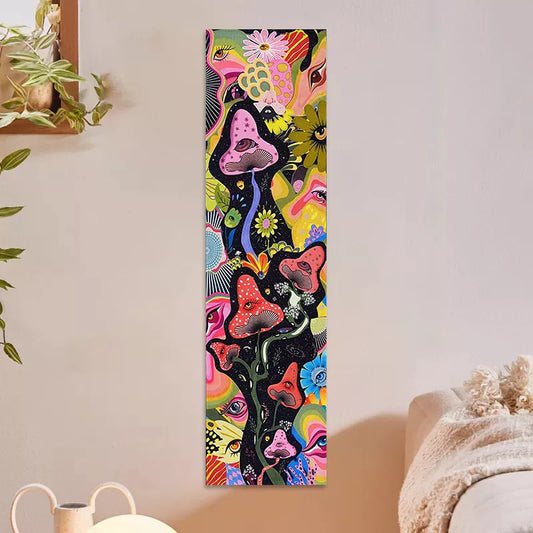 Psychedelic Mushroom Tapestry Wall Hanging Hippie Colorful Flower Tapestries Magic Abstract Wall Hanging for Home Decor Wall Art