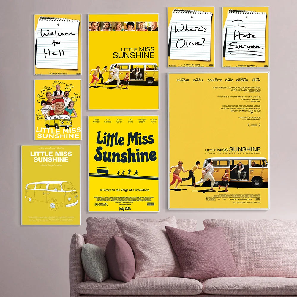Little Miss Sunshine Black Comedy Road Film Art Print Modern Poster Video Room Cinema Wall Stickers Movie Canvas Painting Decor - NICEART