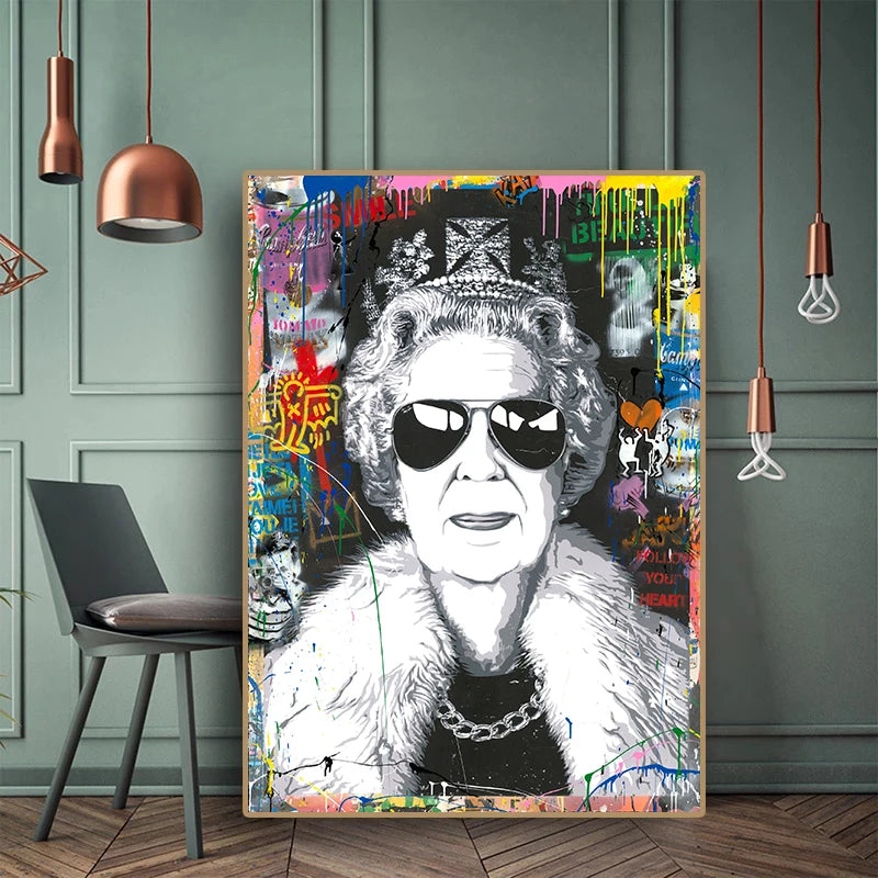 Woman Portrait Canvas Wall Art Posters and Prints Graffiti Canvas Painting for Living Room Home Decoration Pictures Cuadros - NICEART