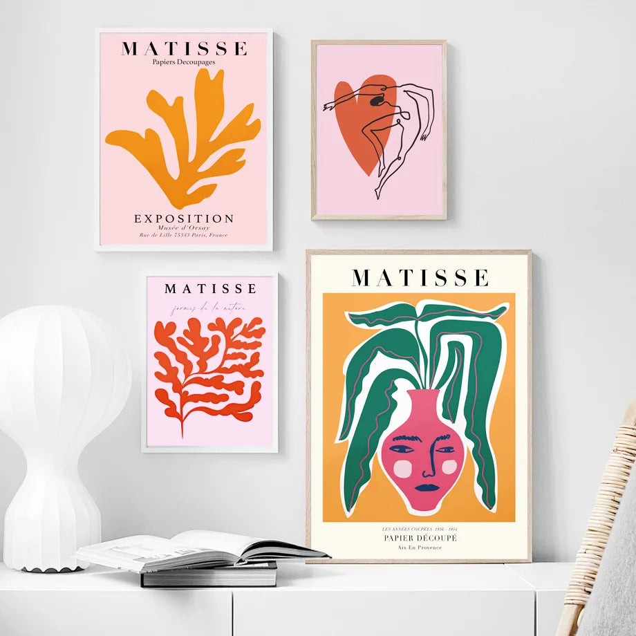 Abstract Matisse Coral Bird Flower Picasso Prints And Posters Wall Art Canvas Painting Pictures Aesthetic College Room Decor - NICEART