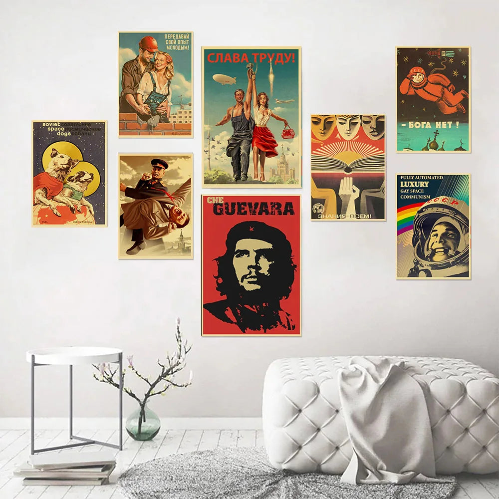 Former Soviet Union Stalin Soviet Union CCCP Poster Home Room Bar Decoration Wall Sticker Art Painting Poster Wall - niceart