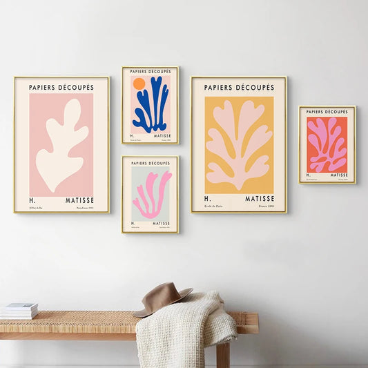 Henri Matisse Colorful Leaf Print Exhibition Poster AbstractPainting Gallery Wall Art Canvas  Picture for Living Room Home Decor - NICEART