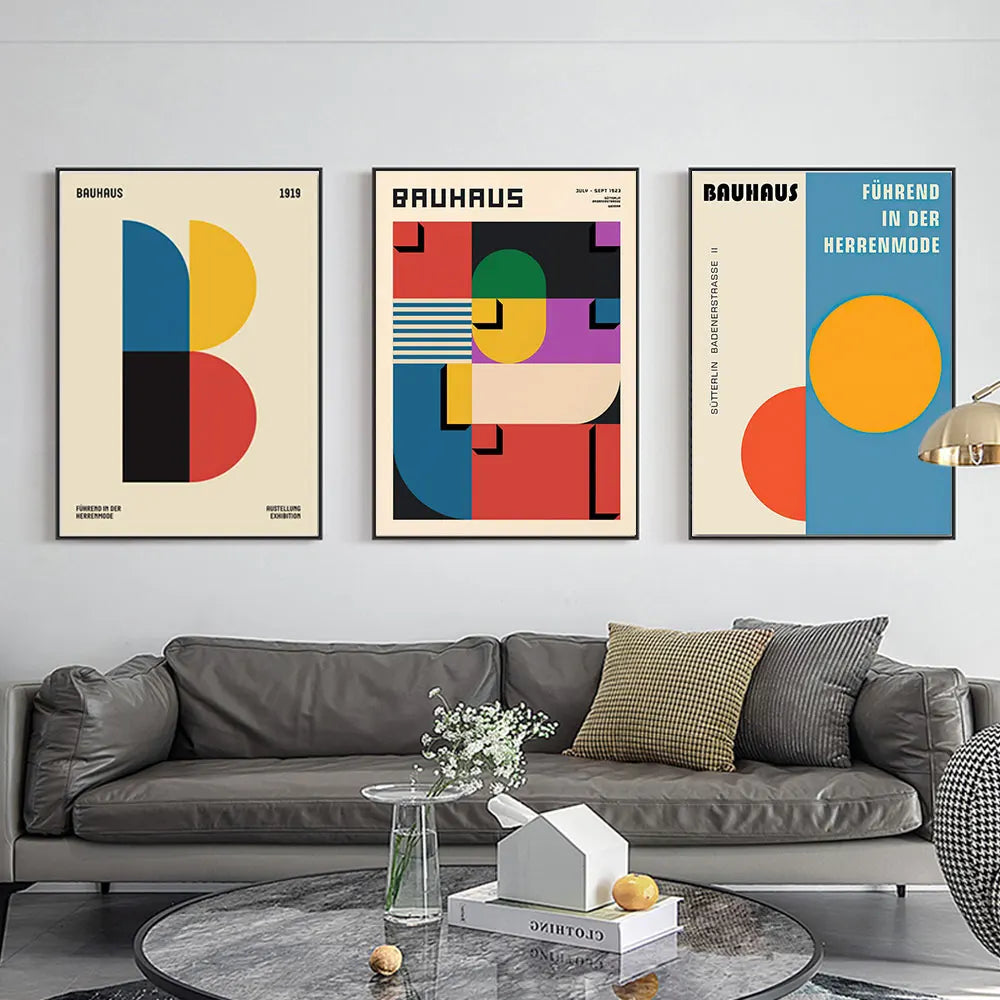 Bauhaus Geometry Mondrian Gallery Wall Pop Art Canvas Painting Nordic Posters And Prints Wall Pictures For Living Room Decor - NICEART