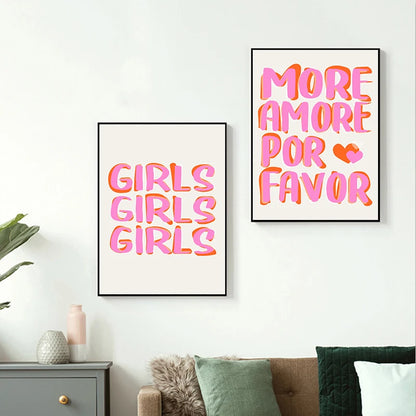 Nordic Only Positive Vibes Girls Pink Inspirational Quote Posters Prints Canvas Painting Abstract Wall Art For Room Home decor - NICEART