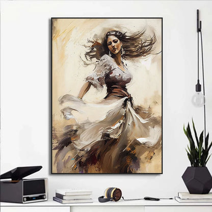 Mexican Woman Dance Art Poster Mexico Man Play Guitar Nordic Wall Art Canvas Painting Prints for Living Room Home Decor Picture - NICEART