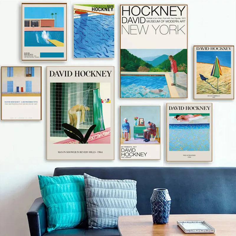 David Hockney Sunbather Pool Deckchairs Posters And Prints Wall Art Canvas Painting Nordic Pictures For Home Living Room Decor - NICEART