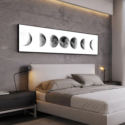 Wall Art Moon Phase Black White Posters Aesthetic Canvas Art Prints Abstract Painting Wall Picture for Living Room Home Decor - NICEART