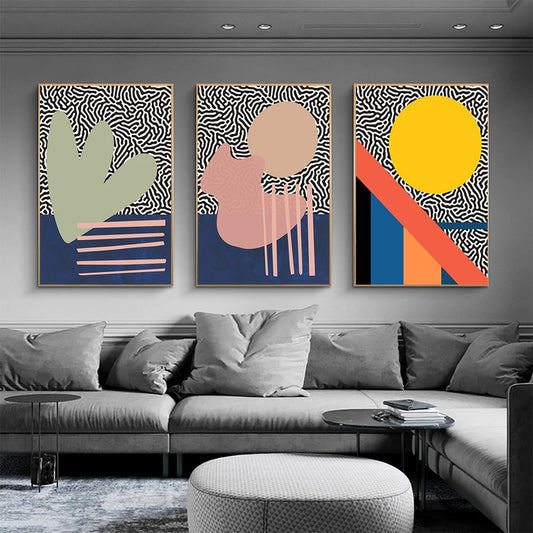 Abstract Wavy Lines Poster Colorful Mattis Canvas Painting Picasso Art Print Nordic Wall Picture Modern Living Room Home Decor - NICEART