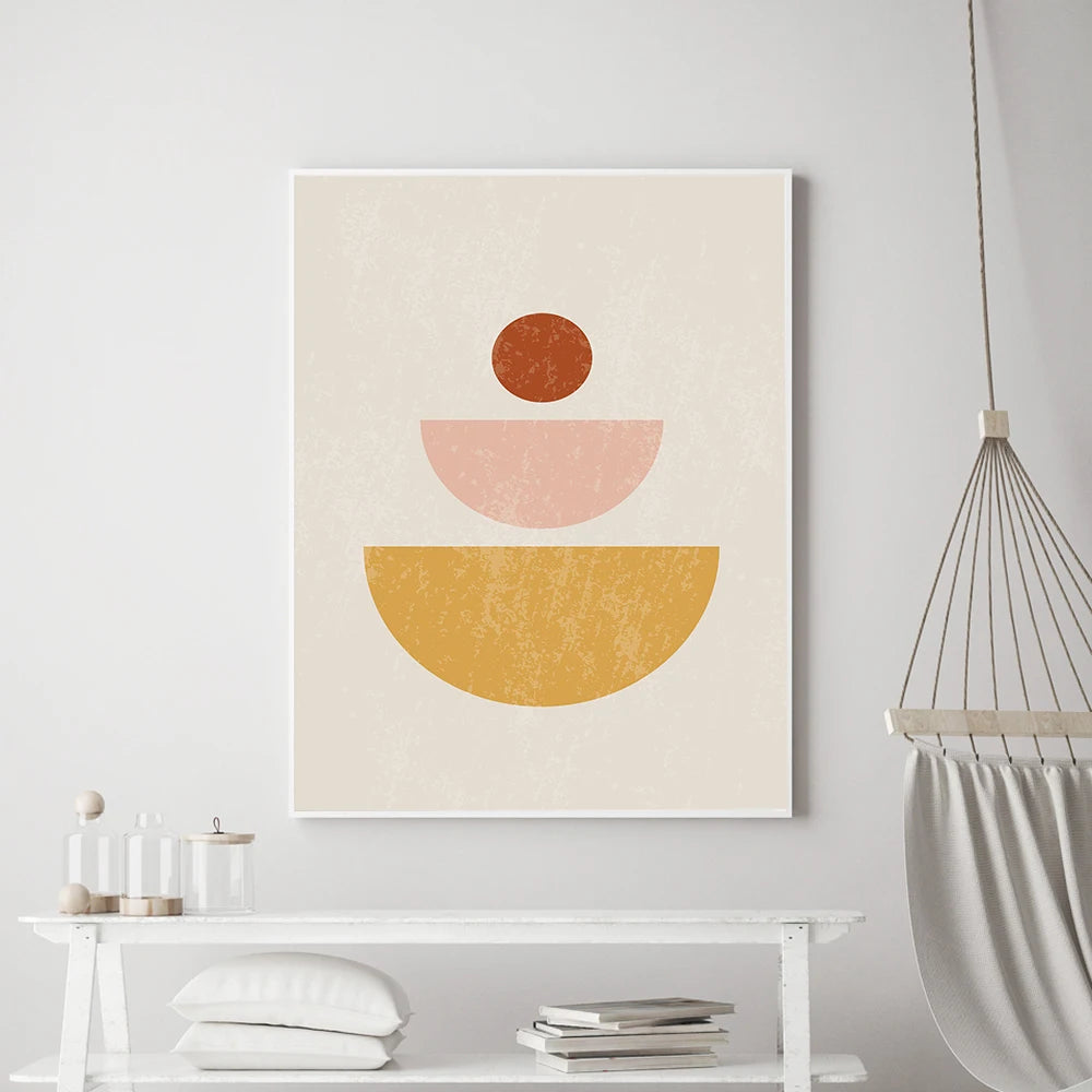 Modern Terracotta Poster Geometric Canvas Painting Boho Art Print Scandinavian Abstract Wall Picture For Living Room Home Decor - NICEART