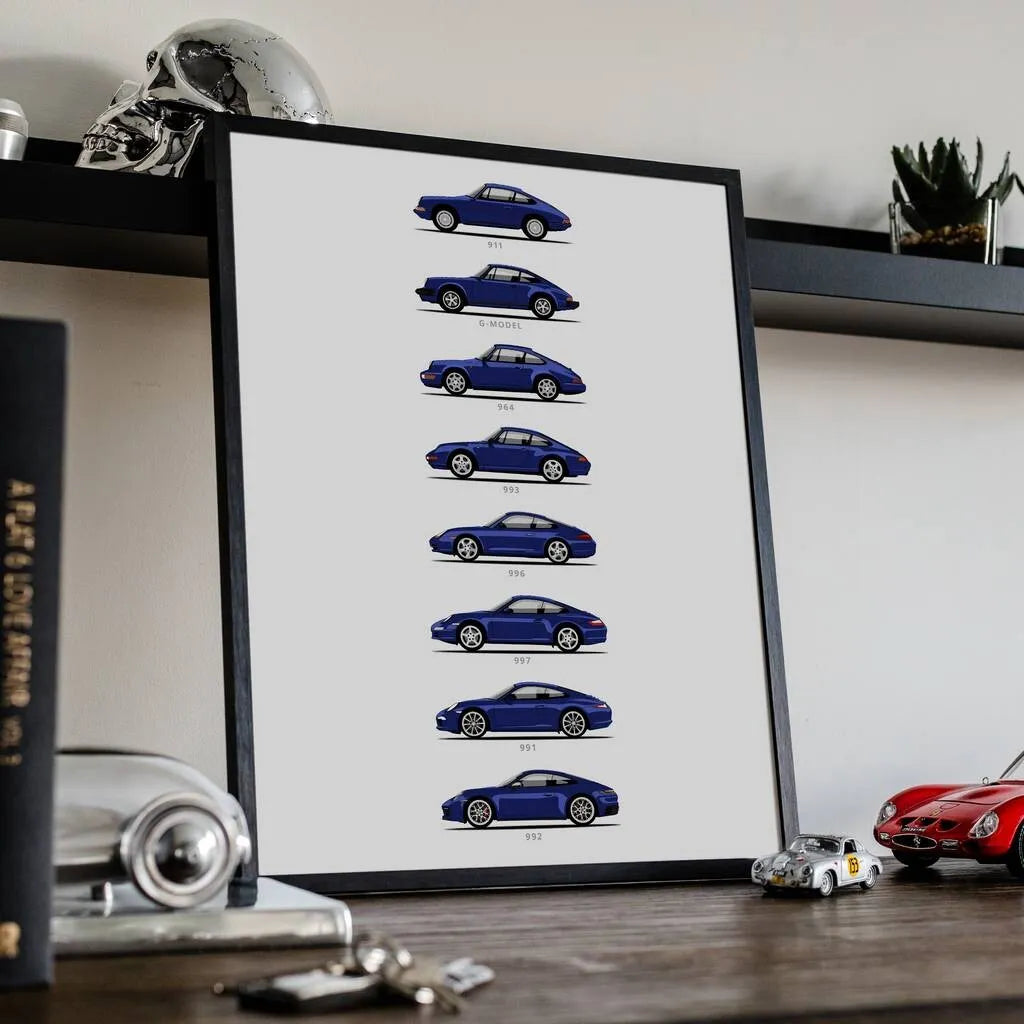 911 Evolution Car Poster Art Canvas Painting Wall Art Print Home Decor Picture For Gift Living Kids Room Frameless - niceart