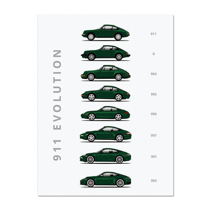 911 Evolution Car Poster Art Canvas Painting Wall Art Print Home Decor Picture For Gift Living Kids Room Frameless - niceart