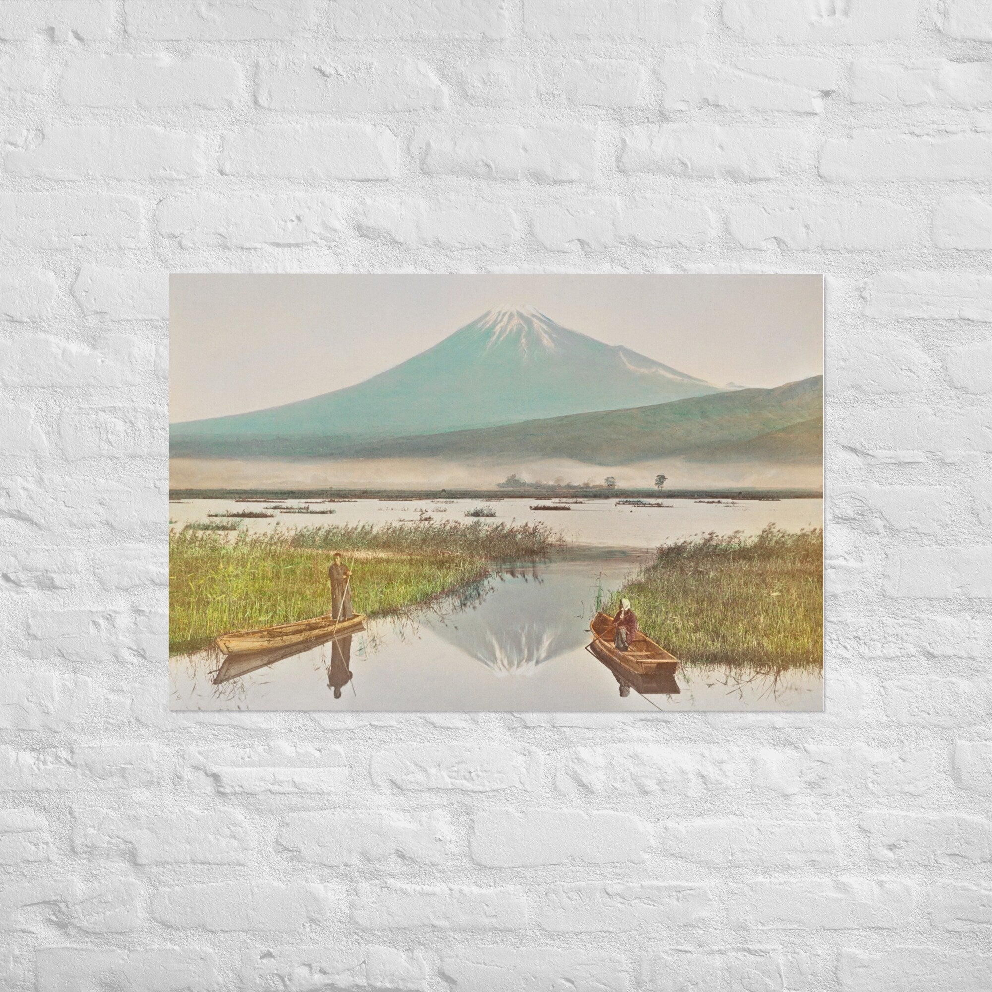 Stunning Poster Print Wall Art of Mount Fuji as Seen from Kashiwabara by Kazumasa Ogawa | Wall Hanging Vintage Photo Decor