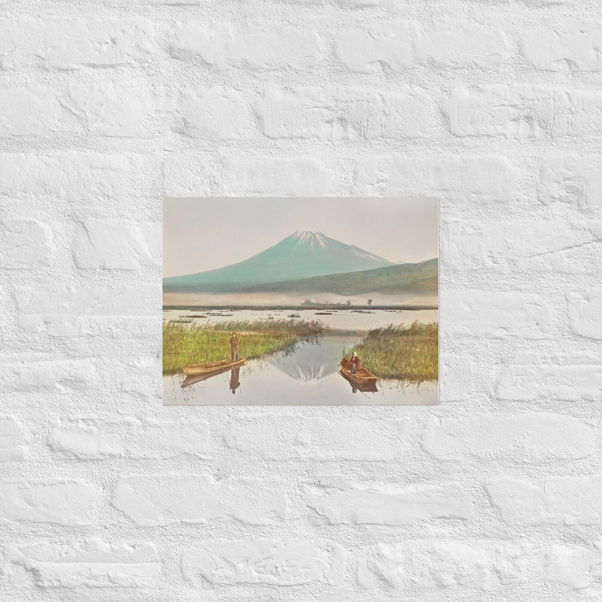 Stunning Poster Print Wall Art of Mount Fuji as Seen from Kashiwabara by Kazumasa Ogawa | Wall Hanging Vintage Photo Decor